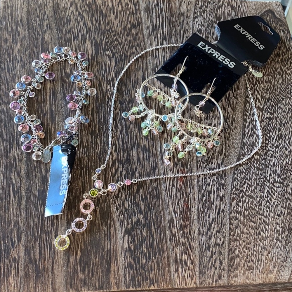 Express NWT necklace, bracelet earrings
